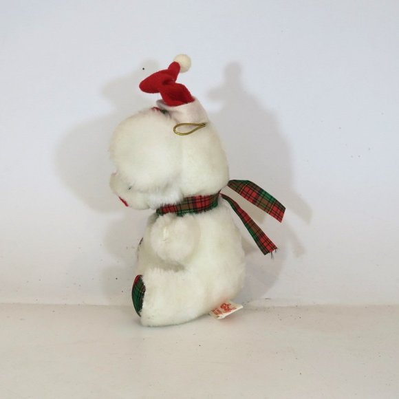 Fun World Plush Santa White Mouse Stuffed Animal Plaid Ornament Christmas - Picture 3 of 9
